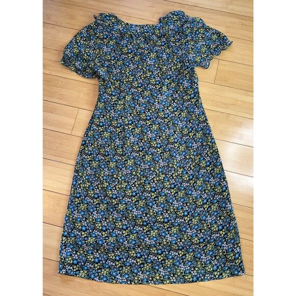 rabbit rabbit rabbit DESIGNS Size 4 DRESS Blue Floral - Picture 2 of 11